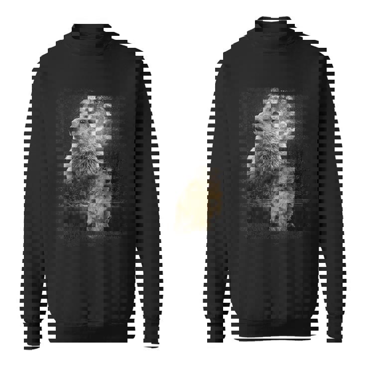 マーモット イラスト ムーン マーモット げっ歯類 マンケイ スウェットシャツ