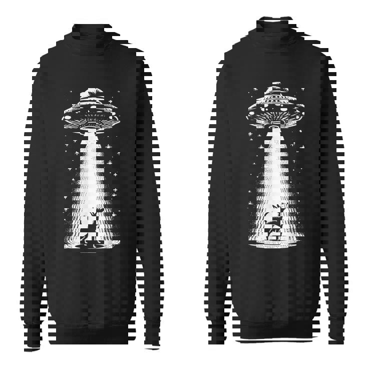 ミニチュアピンシャーママパパ犬-面白いエイリアンufo スウェットシャツ