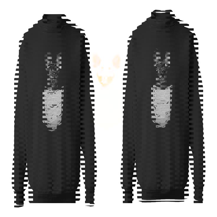 ミニチュア・ピンシャー 胸ポケット みんぴん スウェットシャツ