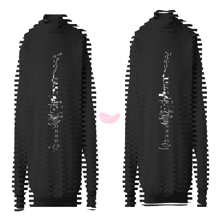 ミニマリズム ワインヘッド ジャンプ イラスト ヴィノ ギフトアイデア スウェットシャツ