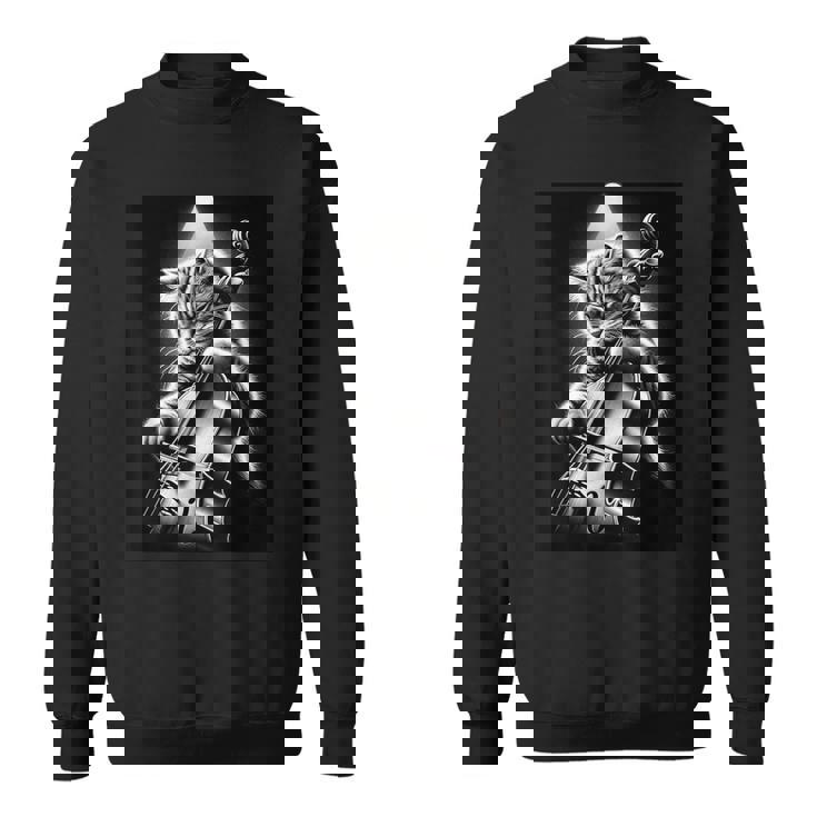 ミュージシャン チェロ奏者 面白い猫 チェロ奏者 スウェットシャツ