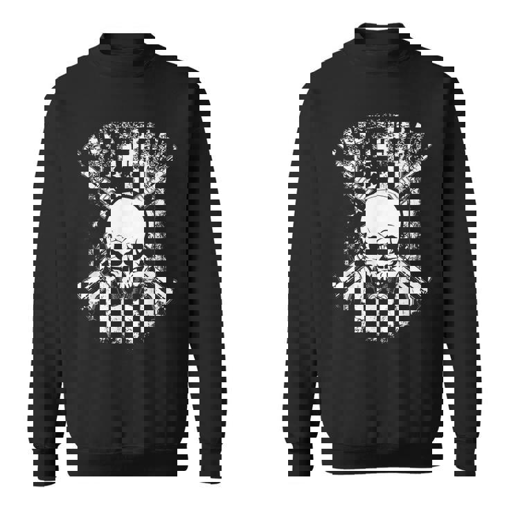 ミリタリー スカル シャツ メンズ スウェットシャツ