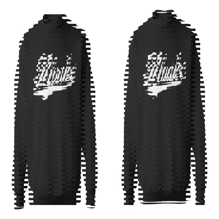 ミルウォーキー ウィスコンシン バーシティ スクリプト ヴィンテージ スポーツスタイル スウェットシャツ