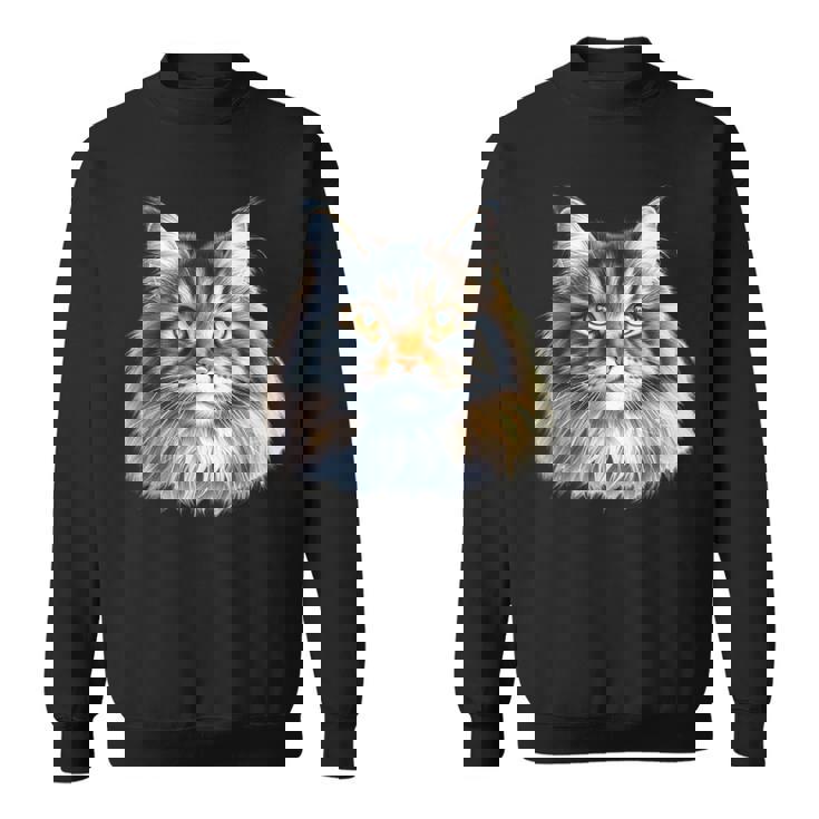 メインクーン 猫の肖像画 スウェットシャツ