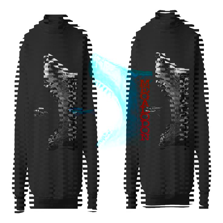 メガロドン モチーフ 原始のサメ サメ 鮫 略奪的な魚 背びれ メガロドン スウェットシャツ