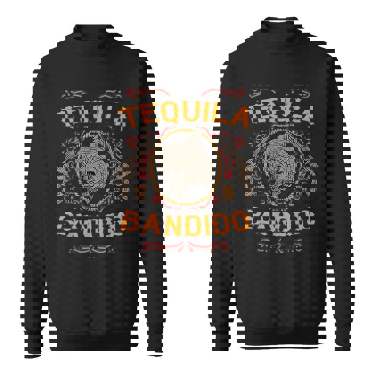 メキシカンスカル テキーラ バンディト クール スケルトン チャロ ギフトアイデア スウェットシャツ