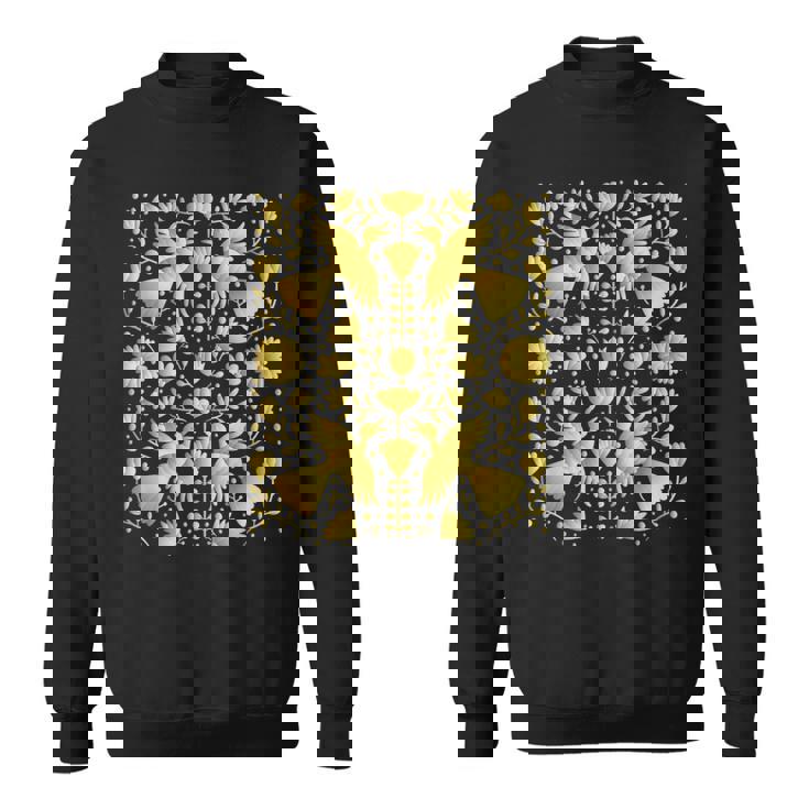 メキシカンテナンゴスのメキシカンゴールド刺繍プリント。 スウェットシャツ