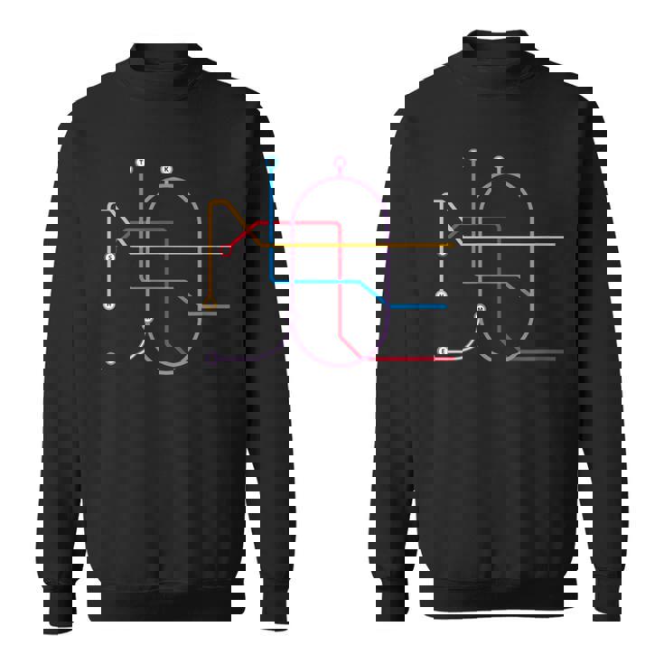 メトロ 名古屋 全線 線路図 列車 地下鉄 スウェットシャツ
