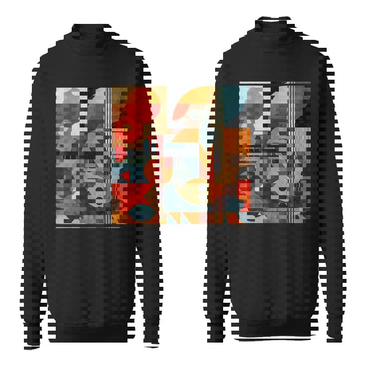 モダン 抽象 パターン ボーホー 抽象 幾何学 スウェットシャツ