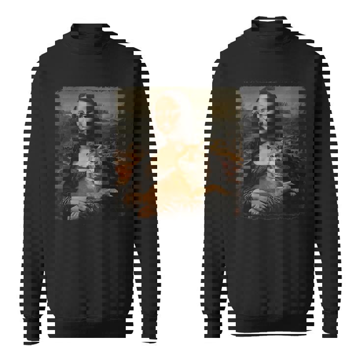 モナリザ 犬と一緒に 面白い 柴犬 アート 絵画 スウェットシャツ