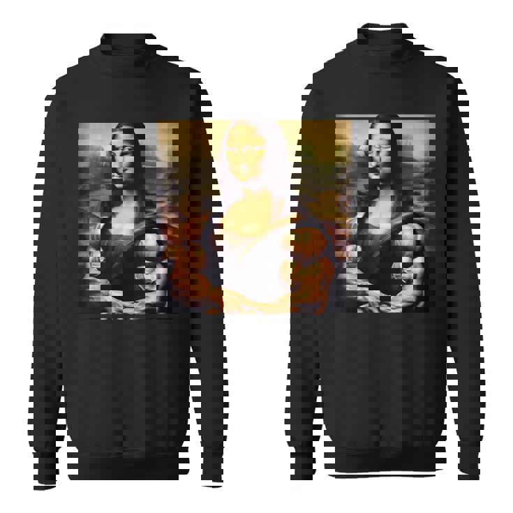 モナリザ 筋肉付き おもしろギフト スウェットシャツ