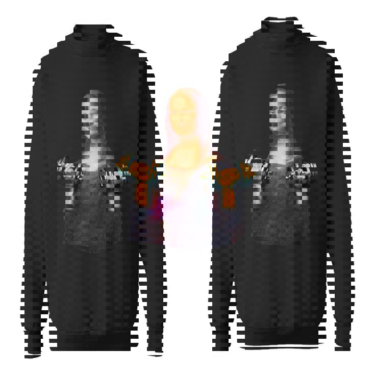 モナリザ 面白いtシャツ ジム 筋トレ 絵画 美術 メンズ おもしろ 面白い 服 おもしろグッズ ネタ スウェットシャツ