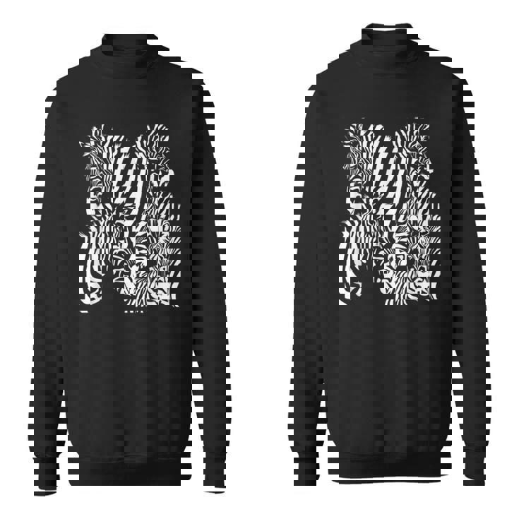 モノクロゼブラ柄アフリカサファリ動物野生生物 スウェットシャツ