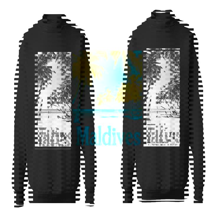 モルディブ島 ビーチ 熱帯風景 旅行 お土産 スウェットシャツ