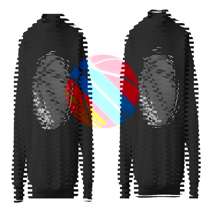 モンゴルの国旗が付いたバスケットボールボール スウェットシャツ