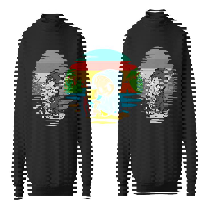 ヤシ、ビーチ、海、寒さ、太陽。 スウェットシャツ