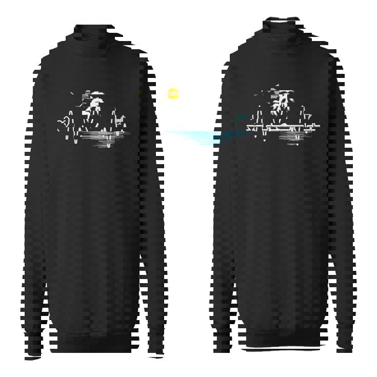 ヤシの木 ビーチ ハートビート トロピカル サンセット 夏 バケー スウェットシャツ