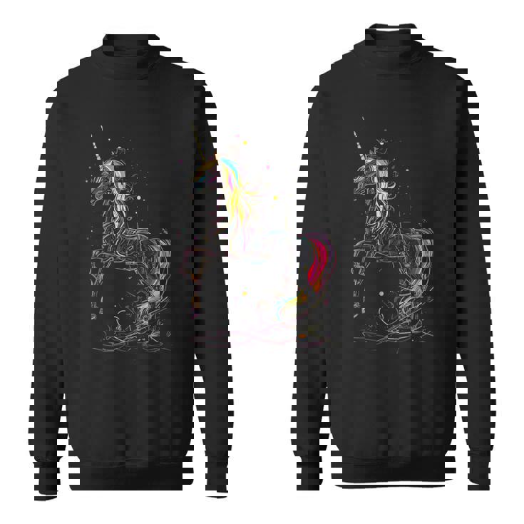 ユニコーン 虹 動物 モチーフ アートワーク ユニコーン スウェットシャツ