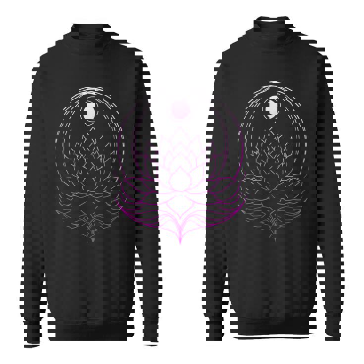 ヨガと瞑想用の月付きヨガ衣装ロータス ナマステ スウェットシャツ