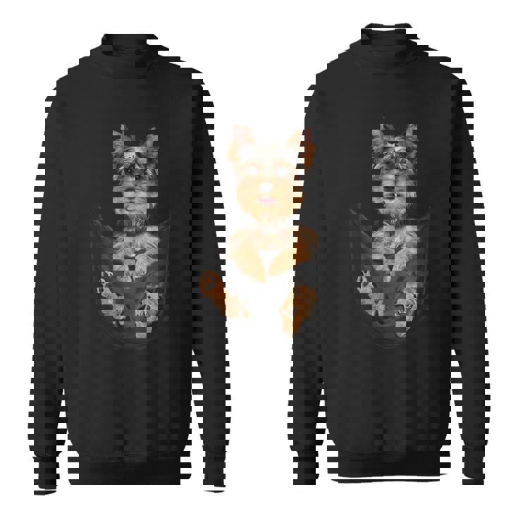 ヨークシャーテリアをポケットに入れて、ヨーキー犬愛好家に。 スウェットシャツ