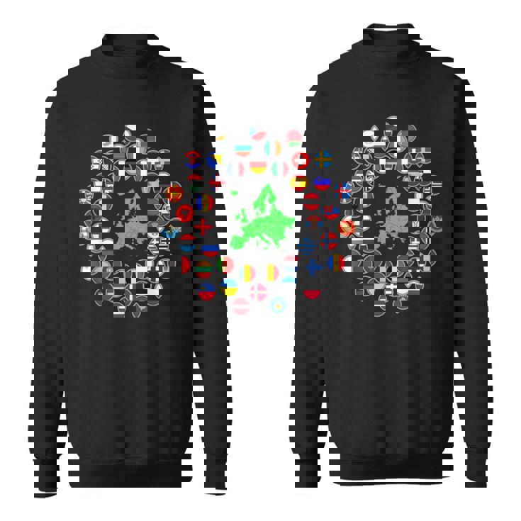 ヨーロッパ、ヨーロッパの旗、欧州連合の旗、ヨーロッパ地図。 スウェットシャツ