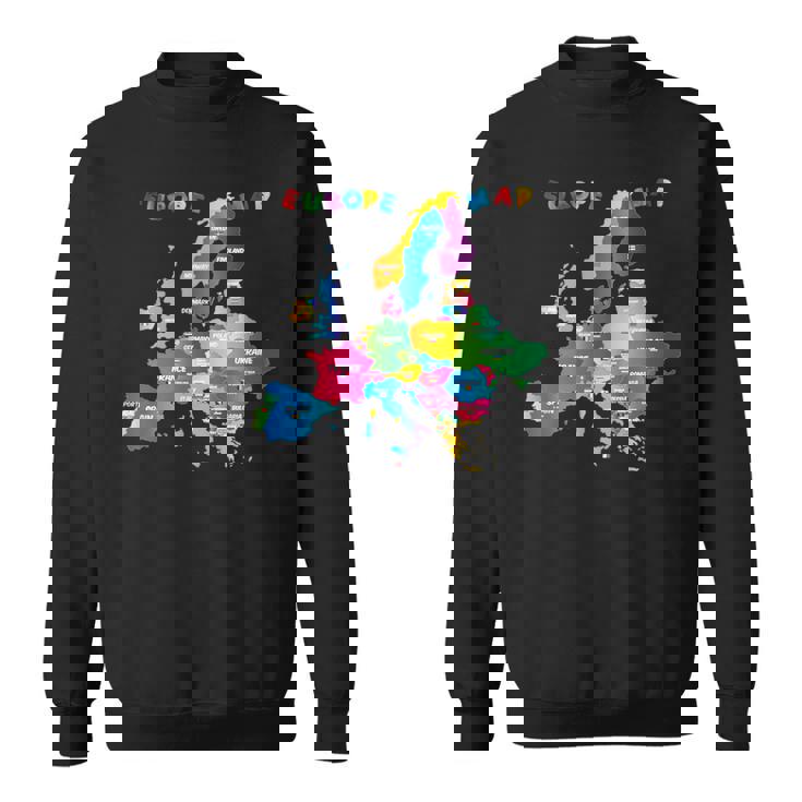 ヨーロッパ地図、国旗、ヨーロッパ諸国 スウェットシャツ