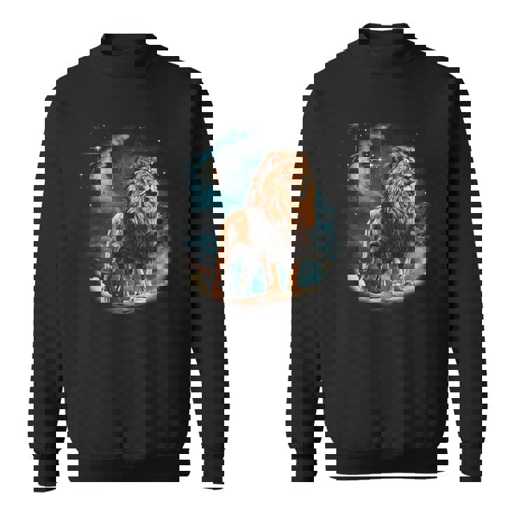 ライオン愛好家 カラフルな動物園の動物のライオン スウェットシャツ