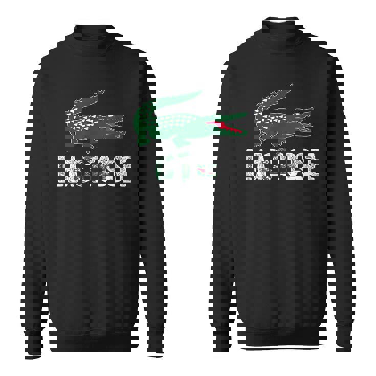 ラクトース-乳糖不耐症クロコダイルパロディtシャツ スウェットシャツ