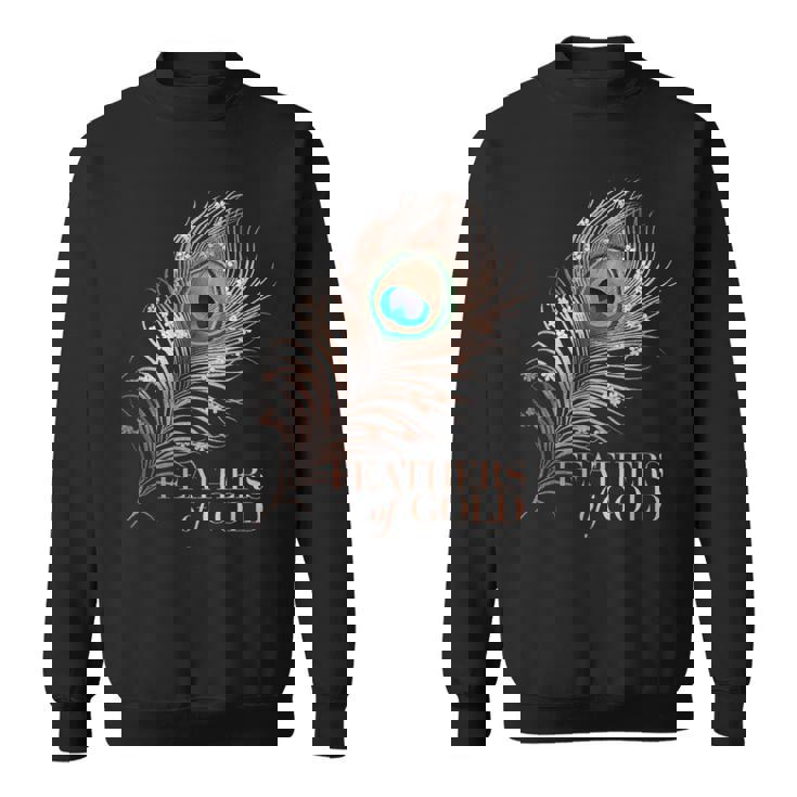 ラグジュアリーボタニカルフラワー ローズゴールド 孔雀 ゴールドの羽 スウェットシャツ