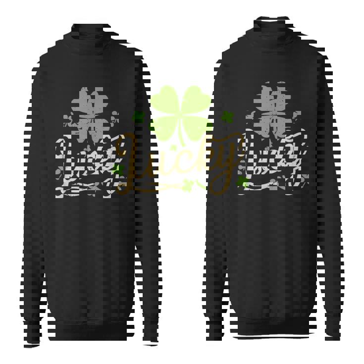 ラッキーシャムロック 四つ葉のクローバー 聖パトリックの日 スウェットシャツ