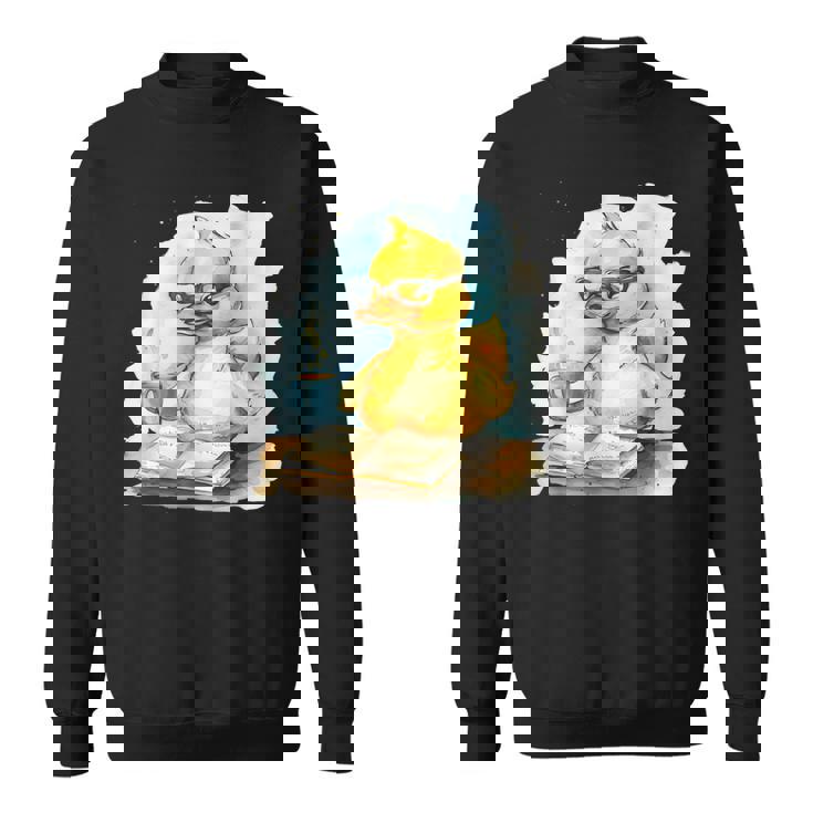 ラバーダックリーダー コーヒー愛好家 読書本 ラバーダッキー スウェットシャツ