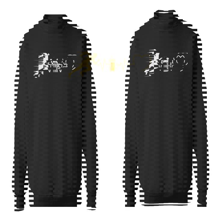 ランニングビールマン ユーモア ランニング 面白いギフトアイデア スウェットシャツ