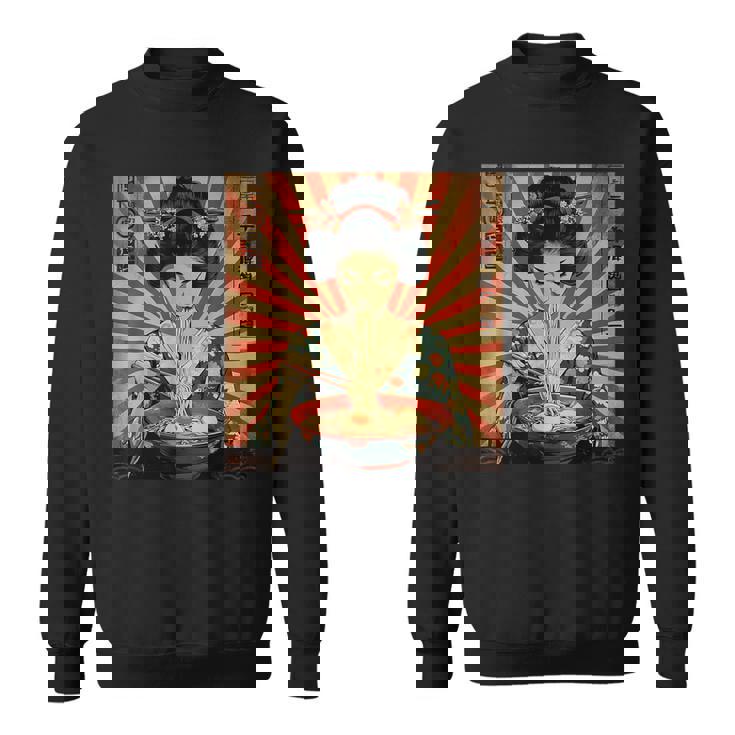 ラーメンをすする芸者 スウェットシャツ