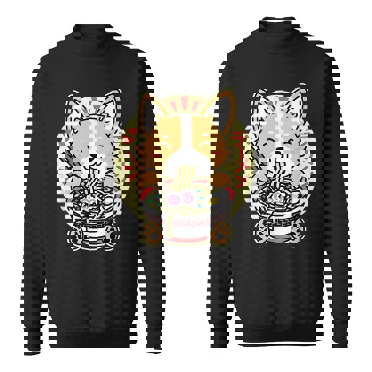 ラーメンを食べる犬 スウェットシャツ