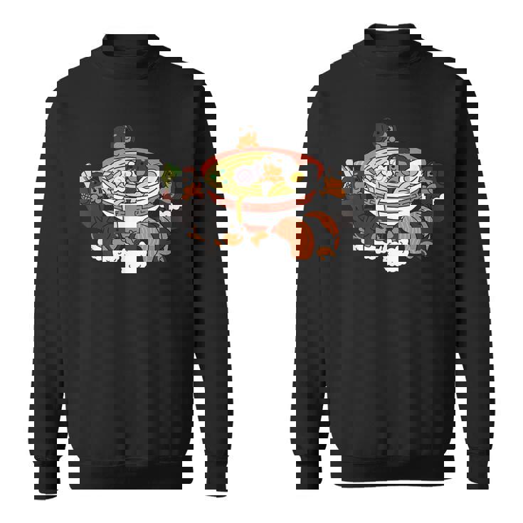 ラーメン寿司ダックスフント犬 スウェットシャツ