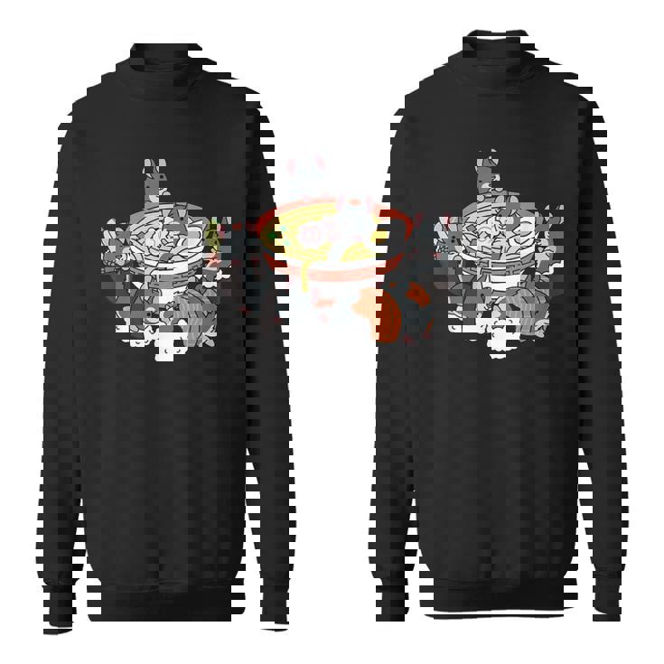 ラーメン寿司チンチラペット スウェットシャツ