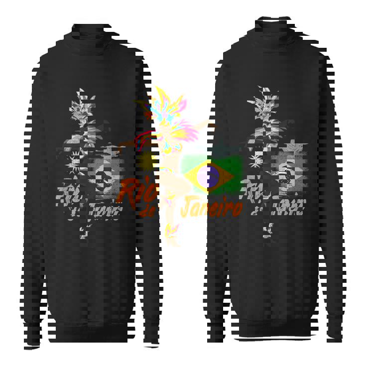 リオデジャネイロブラジルヴィンテージサンバカーニバルダンサーと旗 スウェットシャツ