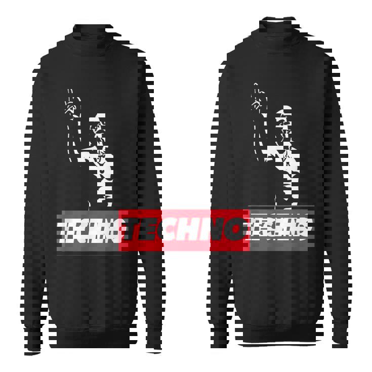レイバー、Dj、ハードテクノパーティー、フェスティバルのためのテクノバイキング スウェットシャツ