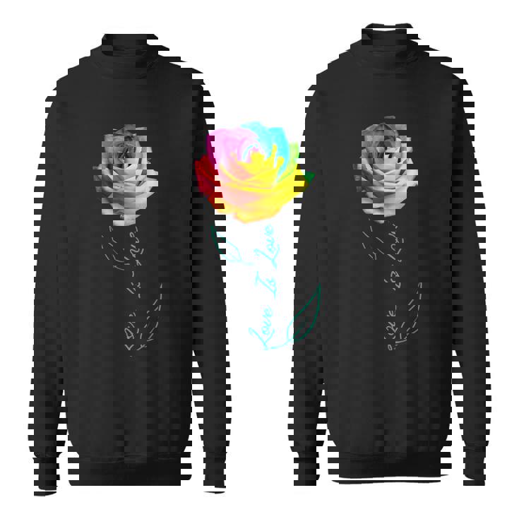 レインボー ローズ Lgbtq 花 スウェットシャツ