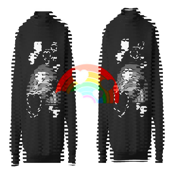 レインボーカラー ホワイト ハート ハート 雨 虹 旗 スウェットシャツ