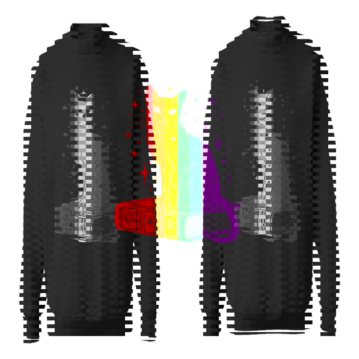 レインボー猫と本と星 Lgbt プライド スウェットシャツ