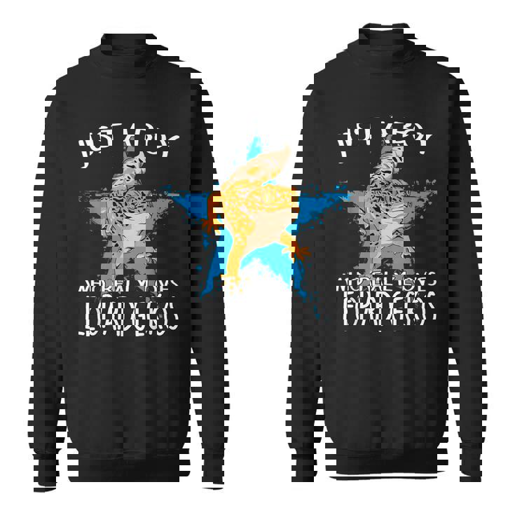 レオパード・ゲッコーが大好きな男の子です。トカゲ 爬虫類 ヒョウモントカゲモドキ スウェットシャツ