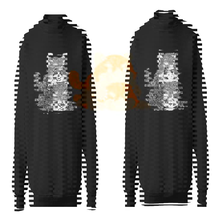 レッサーパンダ かわいい パンダ おもしろ 動物 アート イラスト スウェットシャツ