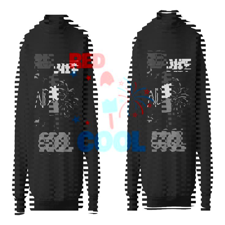 レッド ホワイト クールなアメリカ国旗 アイスキャンディー 面白い 7月4日 スウェットシャツ