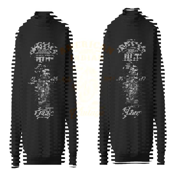 レトロ アメリカン オートバイ インディアン オールドバイカー スウェットシャツ