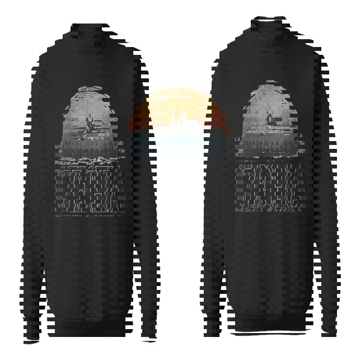 レトロ チェコ 風景 ヴィンテージ お土産 スウェットシャツ