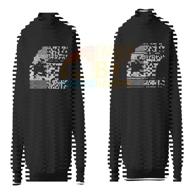 レトロ ヴィンテージ Easy Distracted By Rabbits Bunnies Lover スウェットシャツ