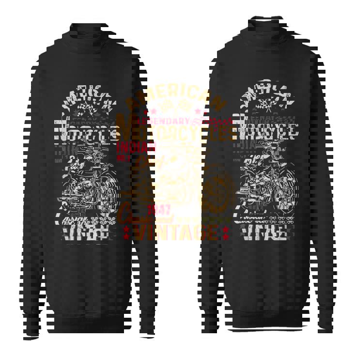 レトロ ヴィンテージ アメリカン オートバイ インディアン オールドバイカー 面白い スウェットシャツ