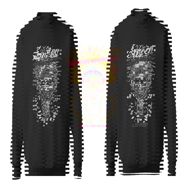 レトロ ヴィンテージ アメリカンバイク インディアン ネイティブ バイカーズギフト スウェットシャツ