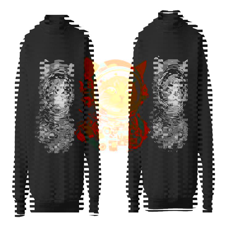 レトロ 宇宙飛行士 猫 スウェットシャツ